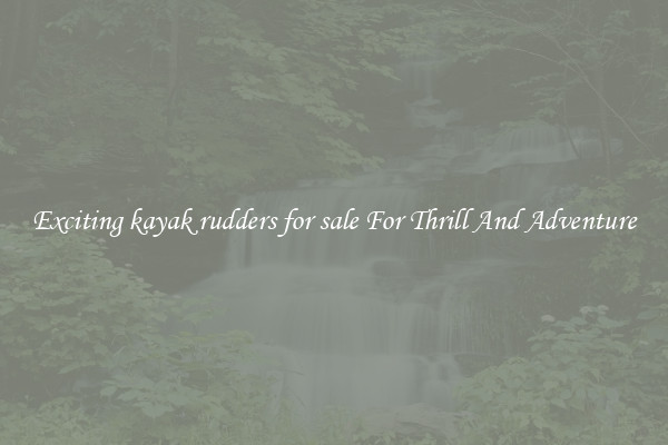 Exciting kayak rudders for sale For Thrill And Adventure