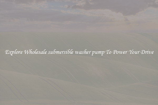Explore Wholesale submersible washer pump To Power Your Drive