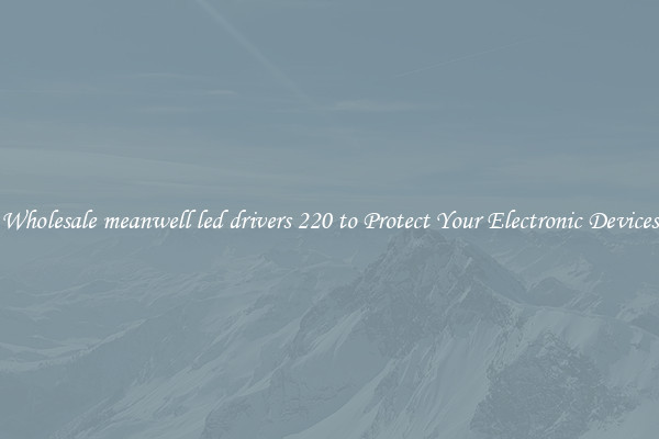Wholesale meanwell led drivers 220 to Protect Your Electronic Devices