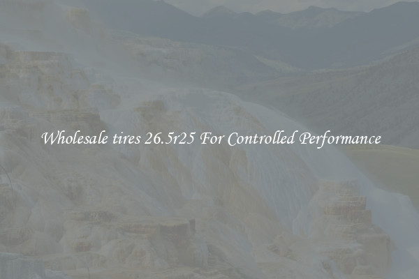 Wholesale tires 26.5r25 For Controlled Performance