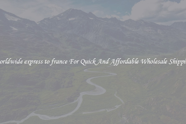 worldwide express to france For Quick And Affordable Wholesale Shipping