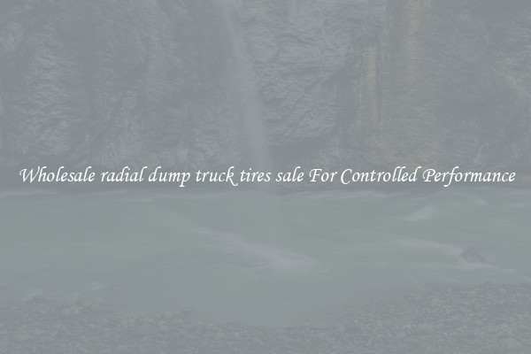Wholesale radial dump truck tires sale For Controlled Performance