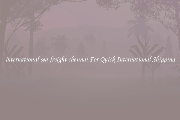international sea freight chennai For Quick International Shipping